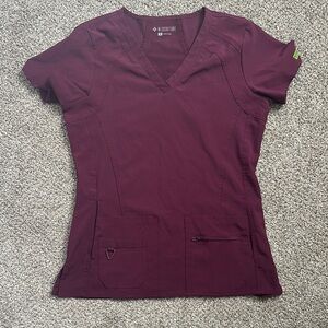 Med Couture Women's Burgundy Scrub Set